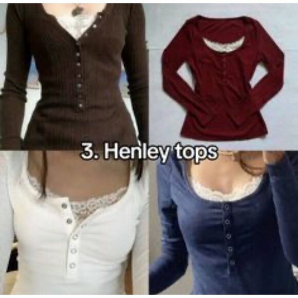 True Vintage Y2K Mudd Henley Top Women Medium Burgundy Bella Swan Twilight Ribbe - Picture 4 of 12